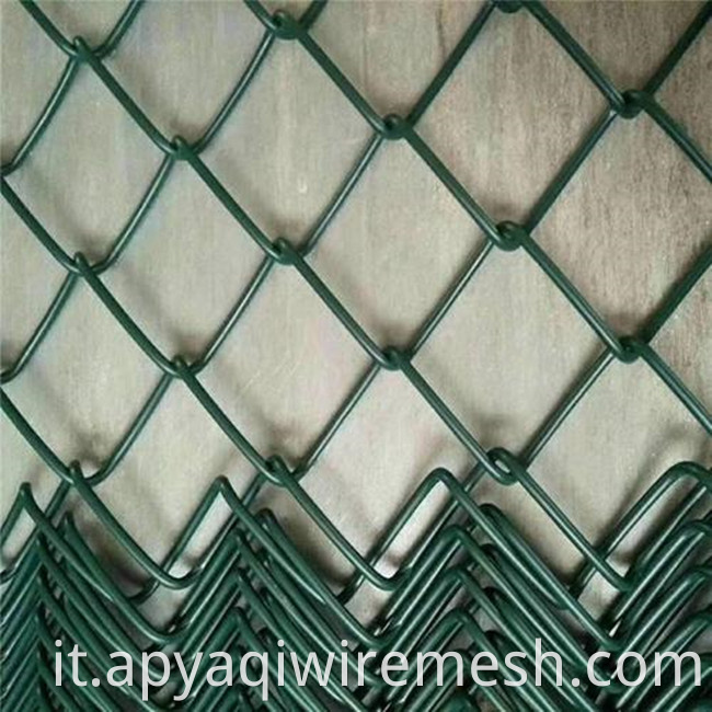 Fence a catena a rete diamante con rivestimento a diamante rivestito in PVC galvanizzato